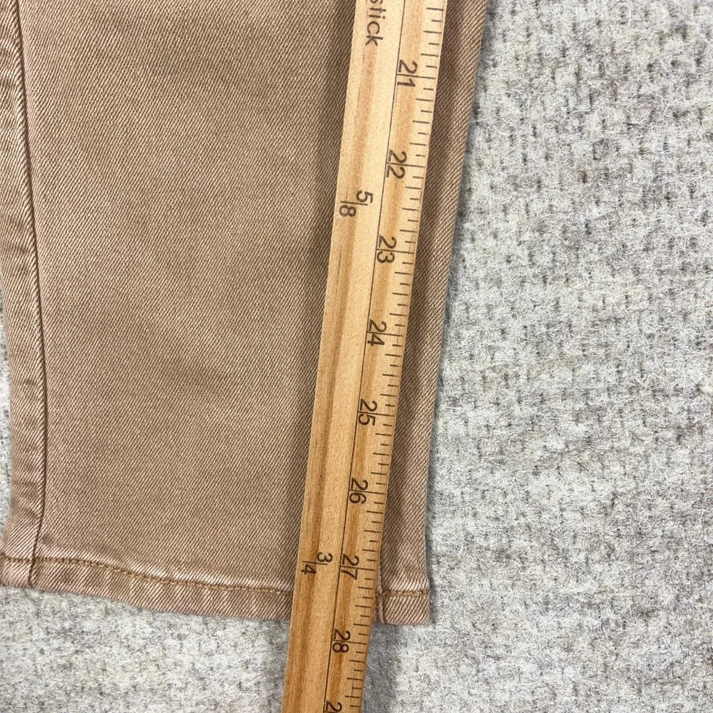 American Eagle Mom Jeans Women 0 Brown Straight Leg‎ Stretch Denim Pants 25x28